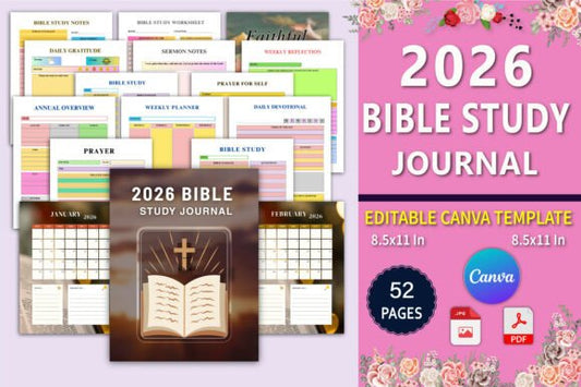 Bible Study Journal Folder | Complete Digital Resource Library for Faith, Prayer & Study